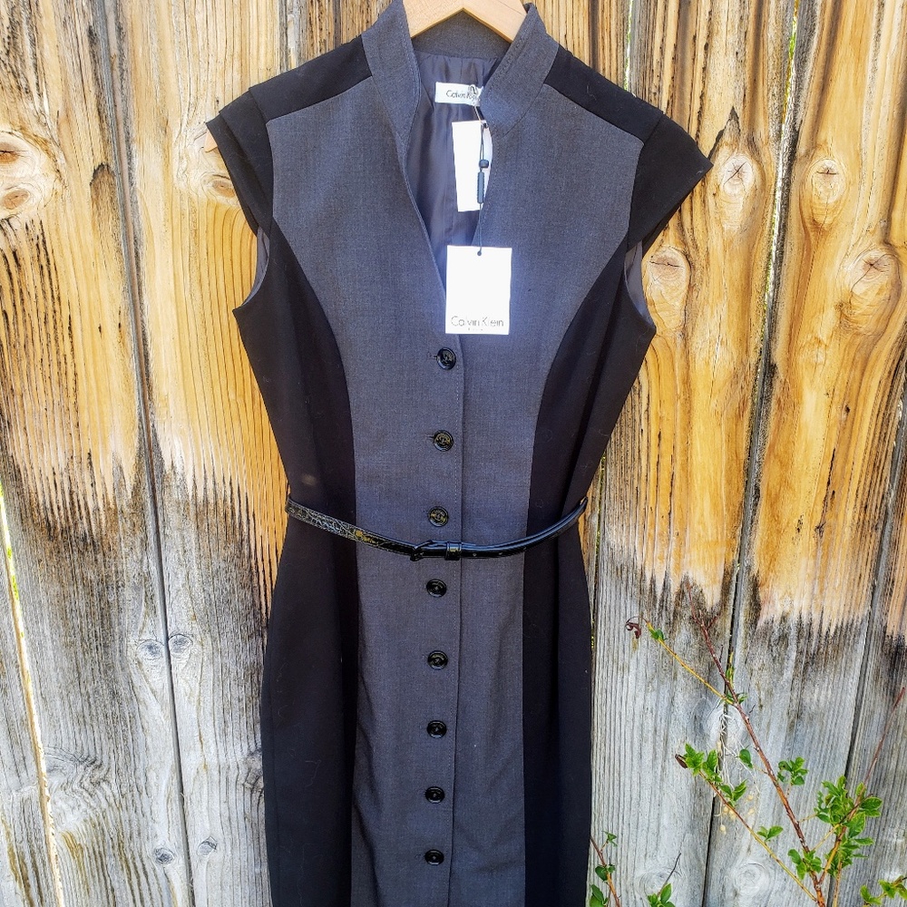 Calvin Klein Charcoal and Black Dress NWT
